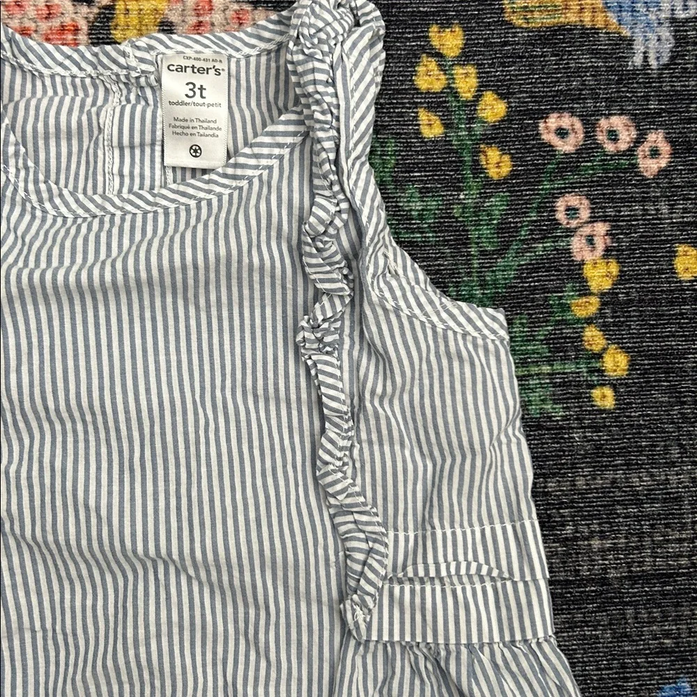 Carter’s Striped Ruffle Sleeveless Top, Size 3T